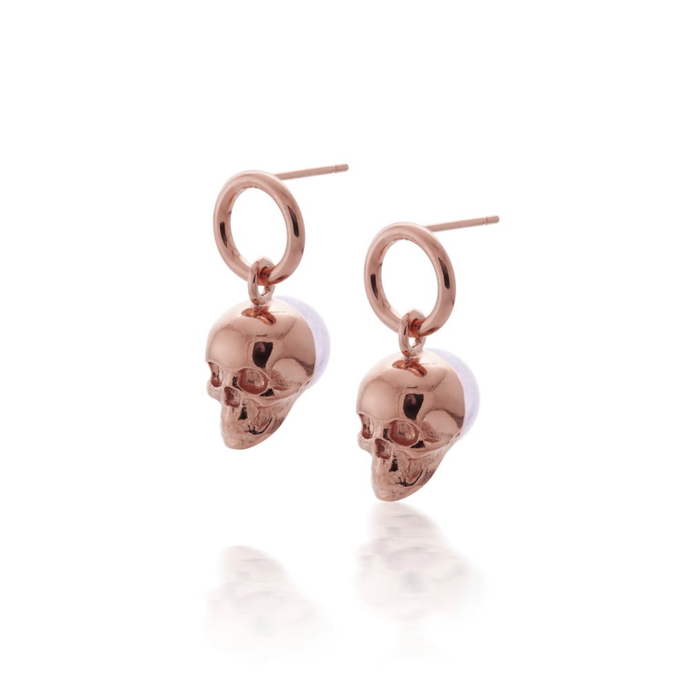skull amethyst earrings